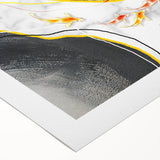 Abstract wall art featuring dynamic strokes and lines in vibrant colors, showcasing a modern design perfect for contemporary decor. The rolled canvas is ideal for stylish home or office decoration.