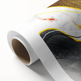 Abstract strokes and lines design on rolled canvas, showcasing vibrant colors and dynamic patterns, ideal for modern home decor. Perfect for art enthusiasts seeking unique wall art.