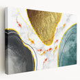 Abstract strokes and lines design on a stretched canvas wall art piece, showcasing vibrant colors and dynamic patterns, ideal for modern home decor accents.