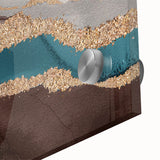 Close-up of an abstract wall art piece showcasing vibrant strokes and lines in a blend of colors, designed for modern decor, enhancing any interior space.