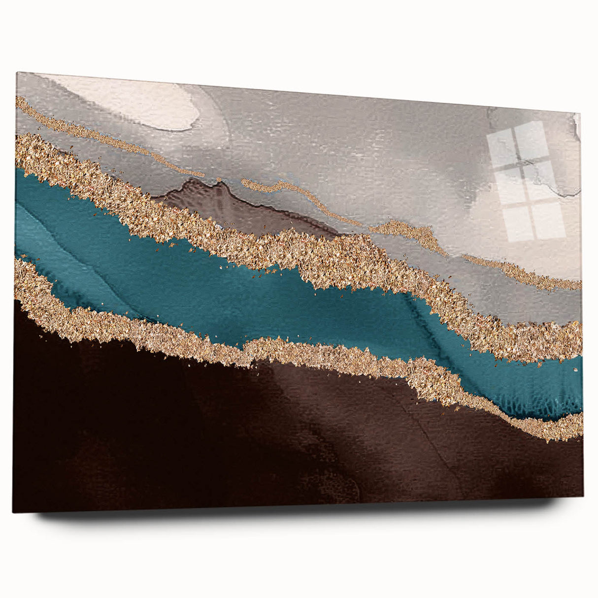 Abstract wall art design showcasing vibrant strokes and lines in rich colors, displayed in a stylish acrylic frame, perfect for modern home decor.