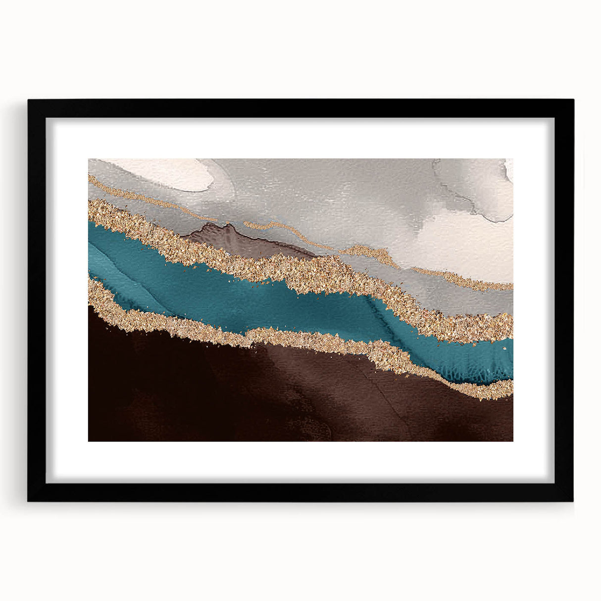 Abstract wall art featuring black and white strokes and lines, framed with a mat, showcasing modern design elements that enhance contemporary decor.