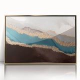 Abstract wall art featuring dynamic strokes and lines in a gold-accented frame, showcasing a modern aesthetic ideal for contemporary decor. Perfect for enhancing living spaces with a touch of elegance and creativity.