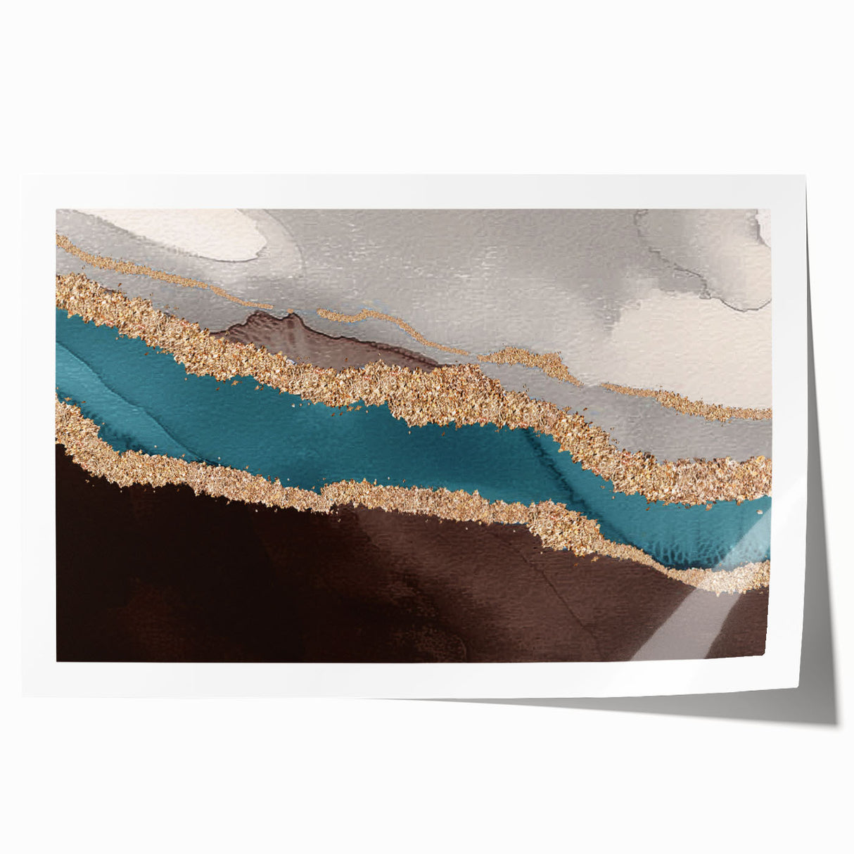 Abstract strokes and lines design in vibrant colors, showcasing a modern wall art print. Ideal for contemporary decor, this rolled artwork adds a dynamic touch to any space.