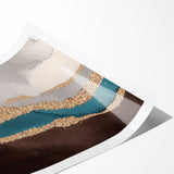 Vibrant abstract strokes and lines in a modern wall art design, showcasing a dynamic blend of colors perfect for contemporary home decor, rolled for easy display.