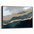 Framed canvas wall art showcasing abstract strokes and lines in a contemporary design, featuring a black frame, perfect for modern home decor.