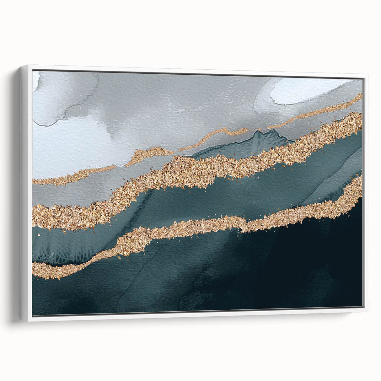 Framed canvas wall art showcasing an abstract design with strokes and lines in soft pastel colors, set against a white background, perfect for modern decor.