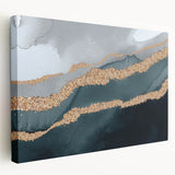 Abstract wall art featuring bold strokes and lines in vibrant colors, displayed in a side view on stretched canvas, ideal for modern home decor and artistic ambiance.