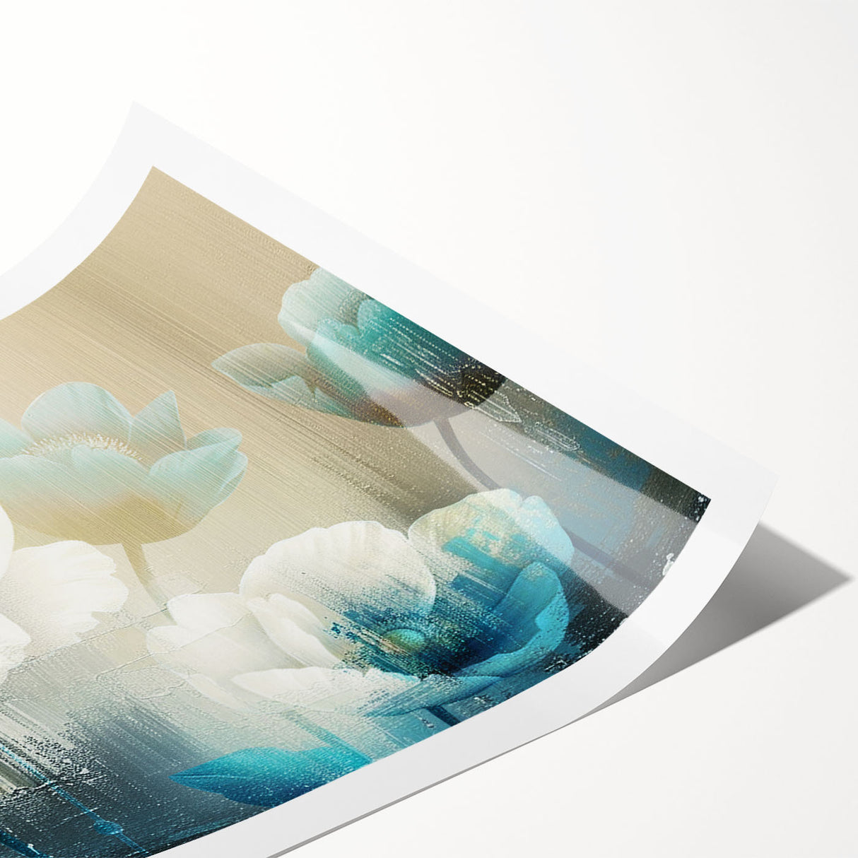 Colorful abstract strokes and lines design rolled print, showcasing a modern wall art aesthetic in vibrant hues, ideal for contemporary home decoration.