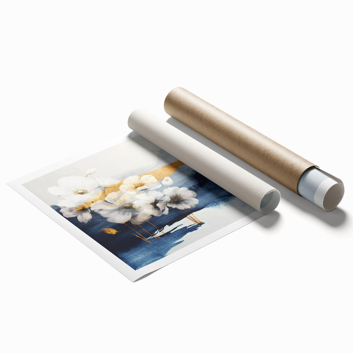 Abstract wall art print showcasing vibrant strokes and lines in a dynamic composition, perfect for modern home decor. The rolled canvas offers a unique artistic touch, ideal for enhancing any living space.