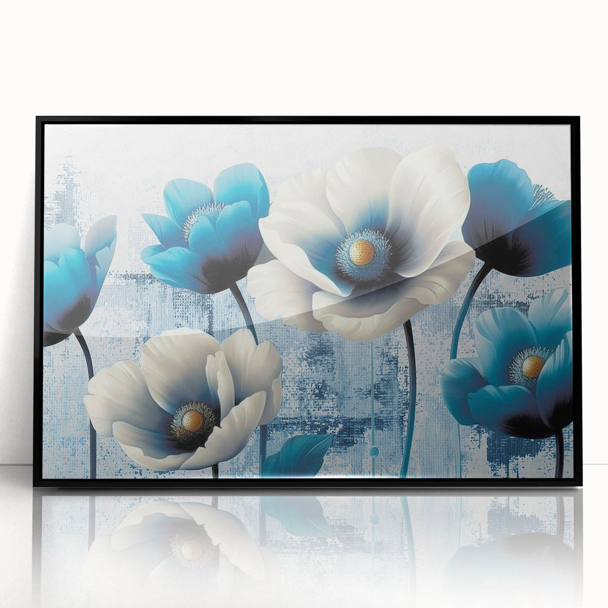 Framed abstract wall art design featuring bold strokes and lines in black and white, adding a modern touch to home decor. Ideal for contemporary interiors.