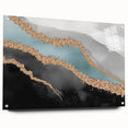 Abstract wall art featuring vibrant strokes and lines in a contemporary design, presented in acrylic glass with visible mounting pins, ideal for modern decor.