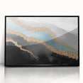 Framed wall art featuring an abstract design of strokes and lines in vibrant colors, set against a sleek black frame, perfect for modern decor styles.
