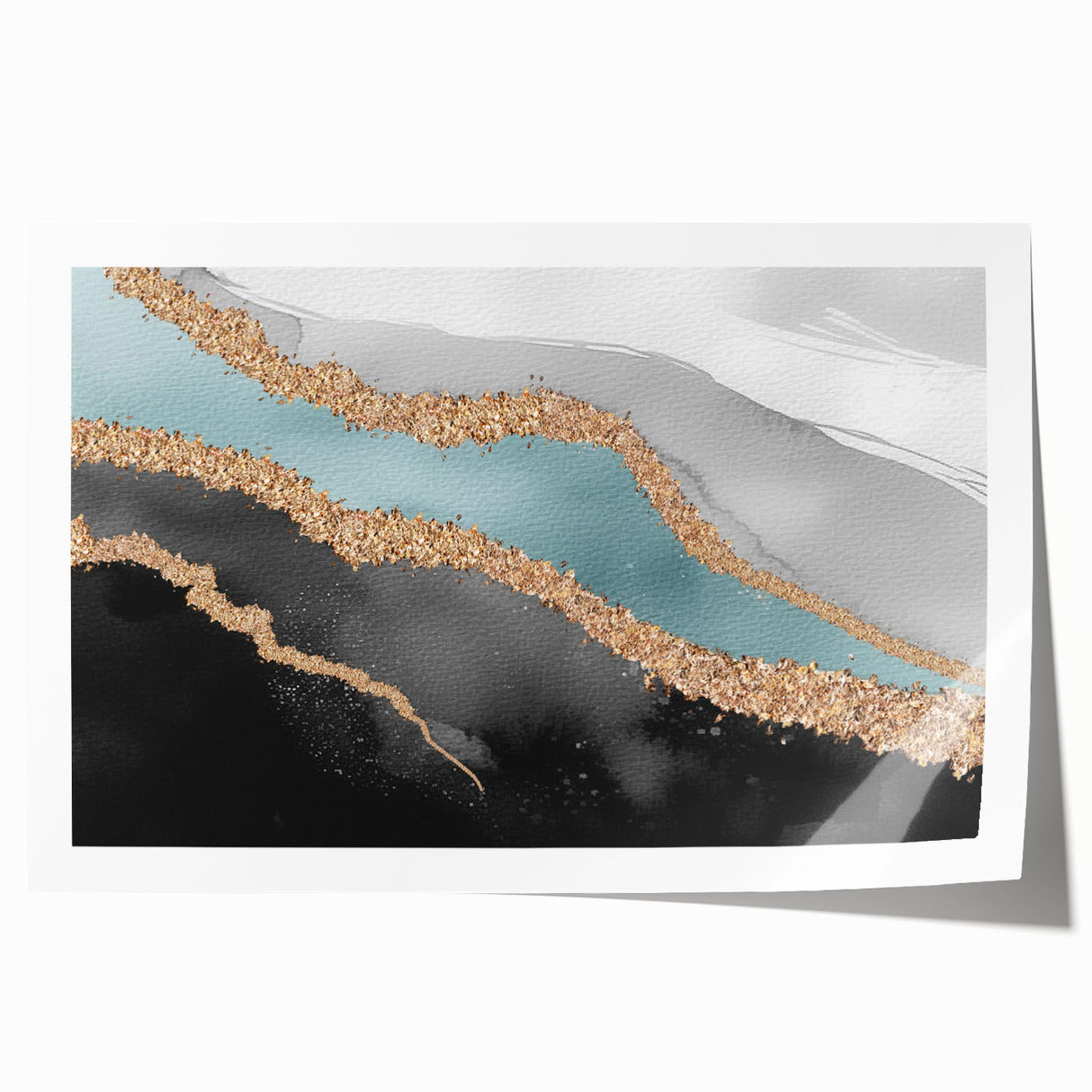 Abstract wall art print showcasing vibrant strokes and lines in a modern design, ideal for contemporary home decor. This rolled canvas adds a splash of color to any room.