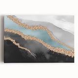 Abstract wall art featuring vibrant strokes and lines in a modern design, printed on stretched canvas with a sleek frame, perfect for contemporary decor.