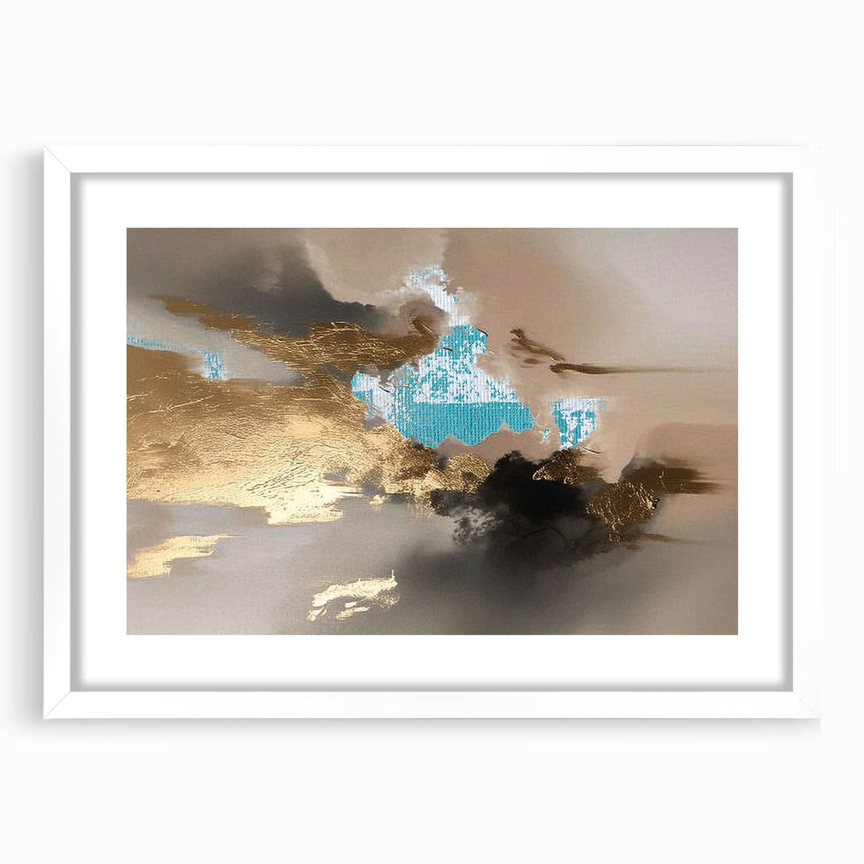Abstract wall art collection featuring textured strokes and lines in a minimalist design, framed in white with a mat, creating a modern aesthetic for home decor.