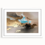 Abstract wall art collection featuring textured strokes and lines in a minimalist design, framed in white with a mat, creating a modern aesthetic for home decor.