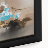 Abstract strokes and lines design in vibrant colors adorn this framed canvas wall art piece, showcasing a modern aesthetic perfect for contemporary home decor. The intricate patterns and textures create a dynamic visual impact, ideal for art enthusiasts looking to enhance their living space.