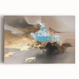 Vibrant abstract strokes and lines design on stretched canvas wall art, showcasing bold colors and dynamic patterns, perfect for modern home decor accents.