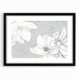 Abstract wall art featuring dynamic strokes and lines in muted tones, framed with a black mat, ideal for modern decor and stylish interiors.