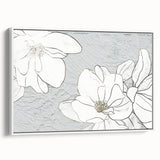 Framed canvas wall art showcasing an abstract design of colorful strokes and lines, set against a white background, perfect for modern home decor.