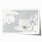 Abstract wall art featuring vibrant strokes and lines in shades of blue, orange, and yellow, ideal for modern home decor. Available as a rolled print for easy framing.