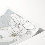 Abstract wall art print showcasing vibrant strokes and lines in shades of blue, pink, and gold, ideal for modern home decor. Perfect for enhancing creative spaces.