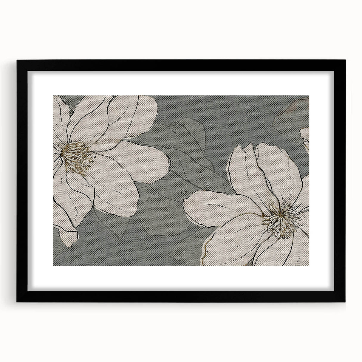 Abstract wall art print showcasing a dynamic design of colorful strokes and lines, framed with a sleek black mat, perfect for modern home decor. Ideal for adding a contemporary touch to living spaces or offices.