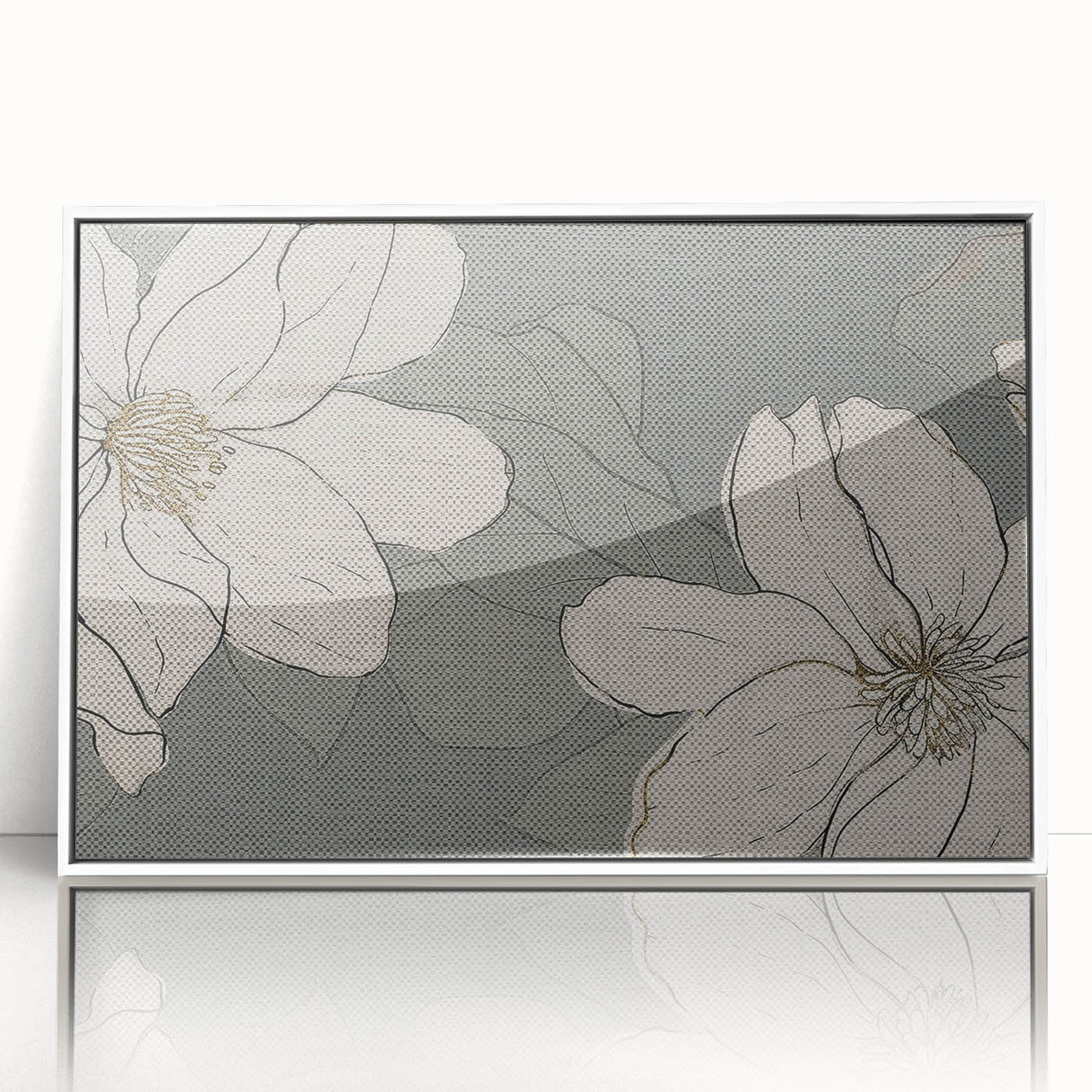 Framed acrylic wall art featuring an abstract design of colorful strokes and lines, set against a white background, ideal for modern home decor.