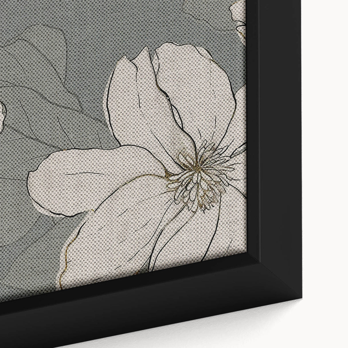 Close-up of a framed canvas featuring an abstract strokes and lines design, showcasing vibrant colors and intricate patterns, perfect for modern home decor.