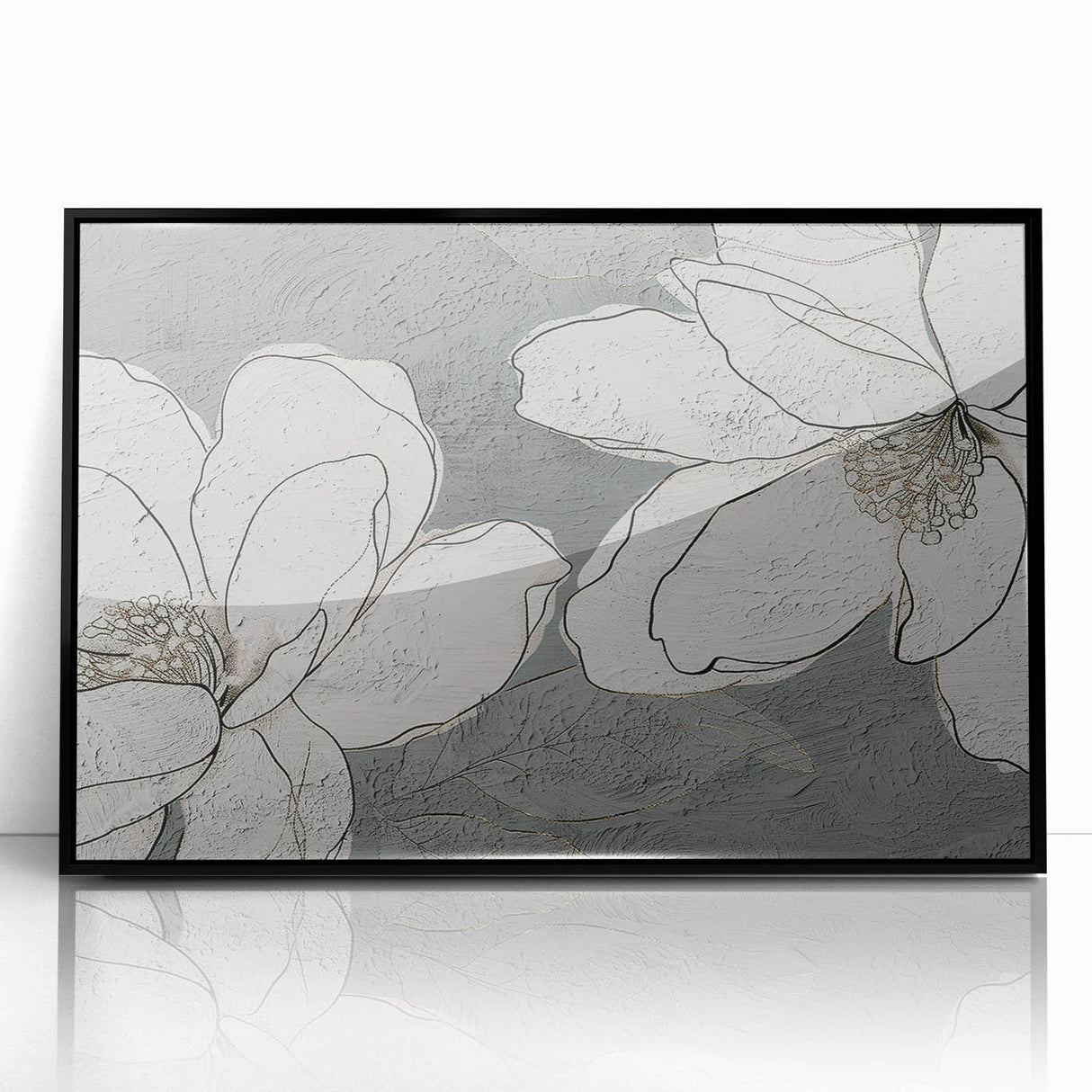 Framed wall art showcasing an abstract design with colorful strokes and lines on a black background, perfect for modern home decor. The artwork adds a contemporary touch to any room, enhancing aesthetic appeal.