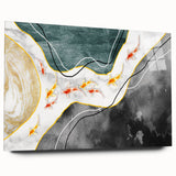 Abstract wall art featuring dynamic strokes and lines in vibrant colors, presented in a glass frame, showcasing a modern and artistic decor piece. Ideal for contemporary interior design.