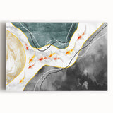 Abstract canvas wall art showcasing vibrant strokes and lines in shades of blue, orange, and yellow, ideal for modern home decor or office spaces, enhancing aesthetic appeal.