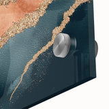 Close-up of a vibrant abstract wall art piece featuring bold strokes and lines in shades of blue, yellow, and orange, designed for modern home decor.