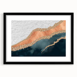 Abstract strokes and lines design wall art in a black frame with a mat, showcasing a modern artistic style, perfect for contemporary home decor or office spaces.