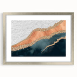 Abstract wall art design featuring bold strokes and lines in a silver frame with a mat, perfect for modern decor and elevating interior aesthetics.