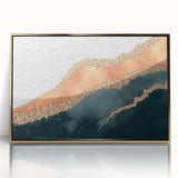 Framed abstract wall art featuring vibrant gold and black strokes and lines, perfect for modern decor. Ideal for elevating living spaces or offices.