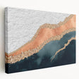 Abstract strokes and lines design on stretched canvas wall art, showcasing vibrant colors and dynamic forms, ideal for modern home decor and artistic spaces.