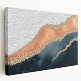 Abstract strokes and lines design on stretched canvas wall art, showcasing vibrant colors and dynamic forms, ideal for modern home decor and artistic spaces.