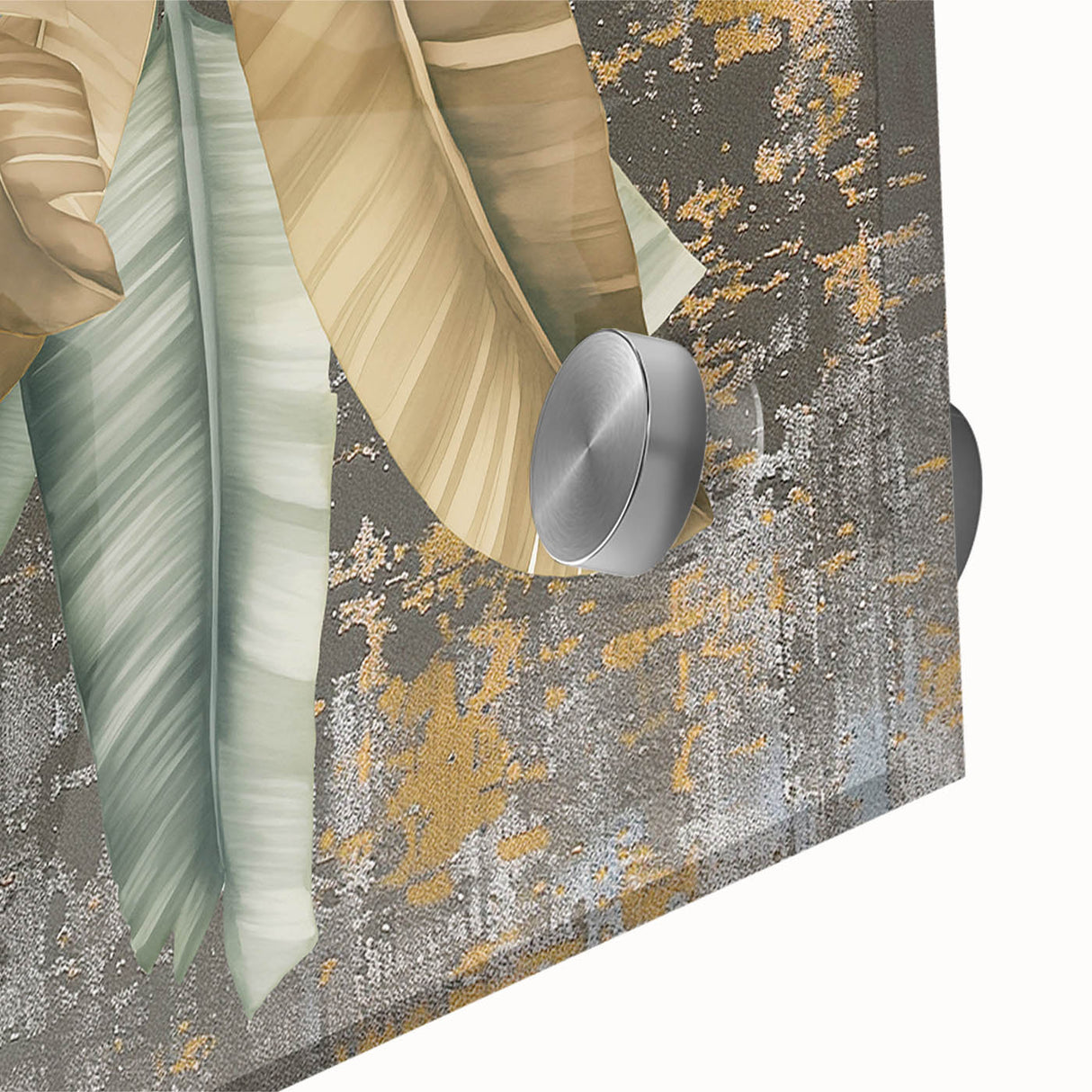 Close-up of an abstract strokes and lines design wall art piece, showcasing vibrant colors and intricate details on acrylic glass, ideal for modern decor.