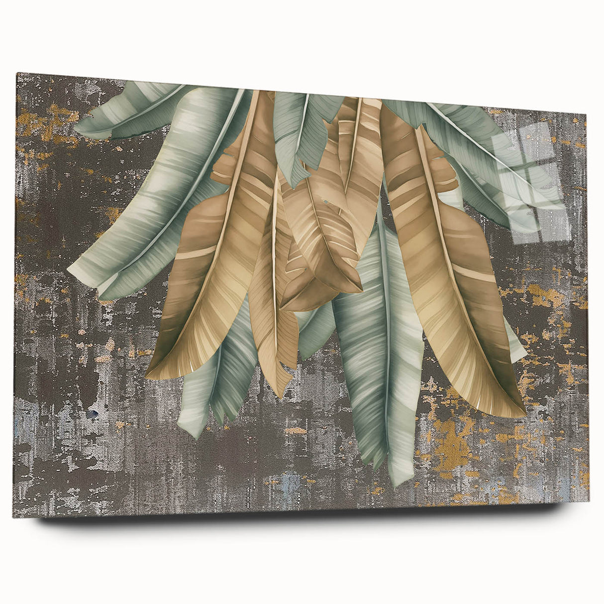 Abstract wall art featuring colorful strokes and lines on acrylic glass, showcasing a modern design suitable for contemporary home decor. The piece emphasizes vibrant hues and fluid patterns, enhancing any interior space.