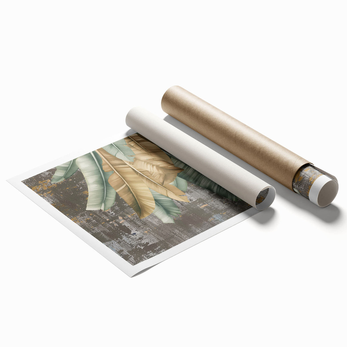 Abstract strokes and lines design in vibrant colors on a rolled canvas print, showcasing a modern artistic style perfect for contemporary home decor.