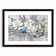 Abstract strokes and lines design wall art in a black frame with a mat, featuring a modern aesthetic suitable for contemporary decor, enhancing any living space.