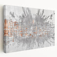 Side view of a stretched canvas featuring an abstract strokes and lines design in vibrant colors, perfect for modern home decor. The artwork adds a contemporary touch to any room, enhancing aesthetics with its unique patterns and textures.