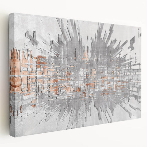 Side view of a stretched canvas featuring an abstract strokes and lines design in vibrant colors, perfect for modern home decor. The artwork adds a contemporary touch to any room, enhancing aesthetics with its unique patterns and textures.