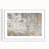 Abstract wall art featuring a modern design of colorful strokes and lines, framed with a mat in white, showcasing a clean and contemporary aesthetic ideal for home decor.