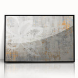 Framed wall art featuring an abstract design with colorful strokes and lines in vibrant hues, set in a sleek black frame, ideal for modern home decor.