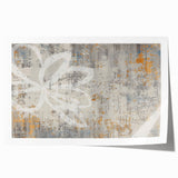 Abstract wall art featuring vibrant strokes and lines in a mix of blue, orange, and yellow hues, perfect for modern home decor. This rolled print is ideal for adding a contemporary touch to any living space.