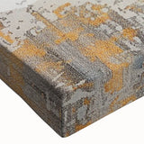 Close-up of a vibrant abstract wall art design showcasing dynamic strokes and lines in bold colors, ideal for modern home decor and artistic expression.