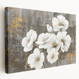 Abstract canvas wall art showcasing vibrant strokes and lines in a contemporary design. The piece features a blend of bold colors and fluid shapes, perfect for modern home decor. Ideal for adding a pop of creativity to living spaces, this stretched canvas artwork is displayed from a side view, highlighting its depth and texture.